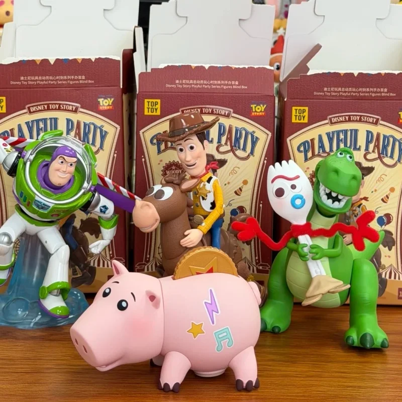 

Подлинная история игрушек Диснея, игривая вечеринка, серия, слепая коробка, Вуди Базз Лайтер, украшения, кавайная мультяшная модель, подарок на день рождения, игрушка