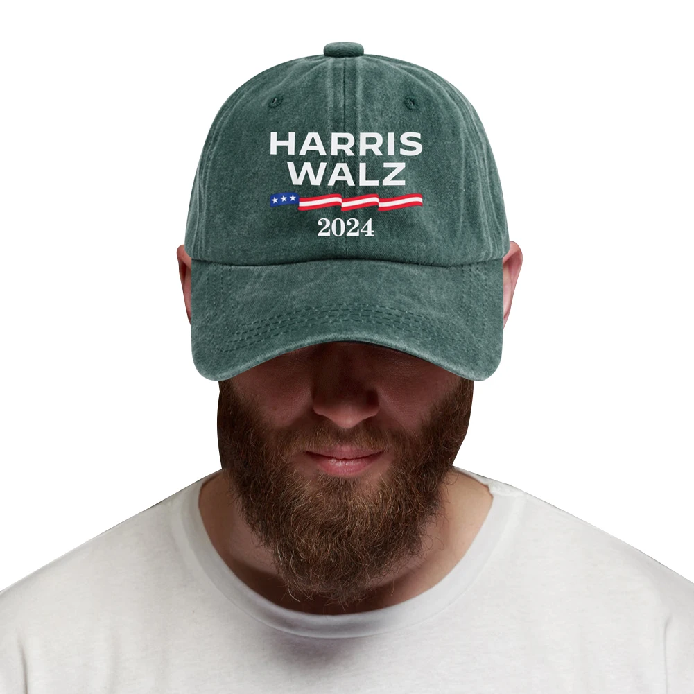 هاريس والز قبعة بيسبول غسلها القطن المتعثرة قبعة تنفس هاريس 2024 قبعة بيسبول موضة قبعة سائق الشاحنة للرياضة في الهواء الطلق #1