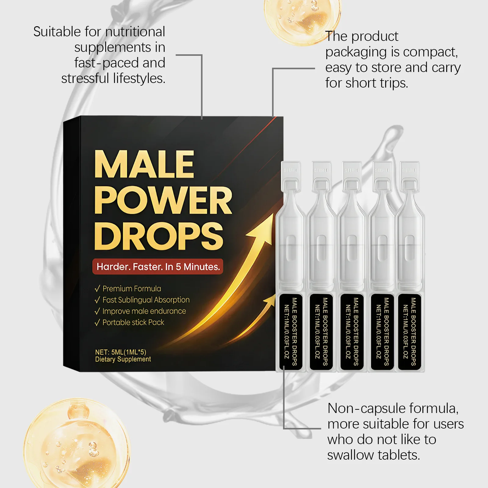 Men's Health Drops Stimulate the Circulation of Blood Enhanced Functionality Improve Premature Ejaculation Men's Vitality Drops