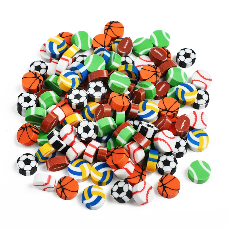 

50/100Pcs Mini Soccer Basketball Erasers for Kids Sports Birthday Party Favors Pinata Filler Classroom Rewards Christmas Gift
