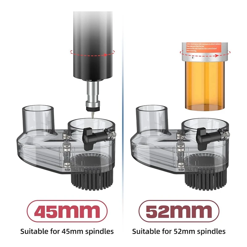 CNC ABS Dustproof Shoes For CNC Machines, 52Mm Diameter Suitable For Most 300W-500W CNC Engraving Machine Milling 1 PCS