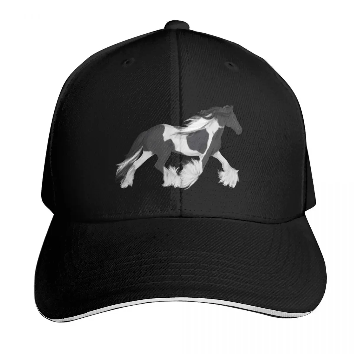 Gypsy Vanner Horse Baseball Cap Breathable Mesh Back Adjustable Buckle Closure Moisture Wicking Quick Dry