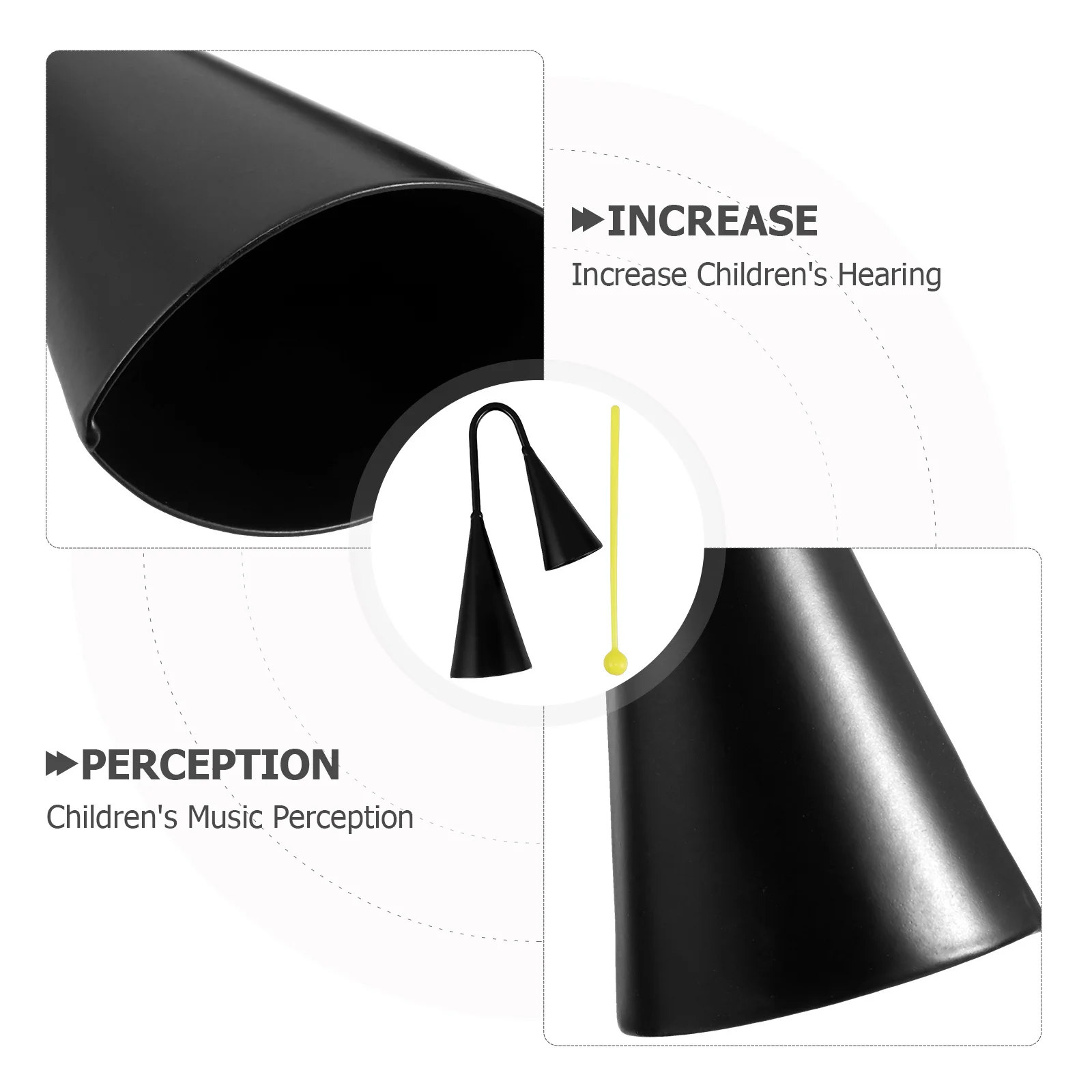 مجموعة أجراس Agogo التقليدية ذات اللونين للآلات الموسيقية الإيقاعية المحمولة جرس بكلتا الأذنين اللاتينية #6