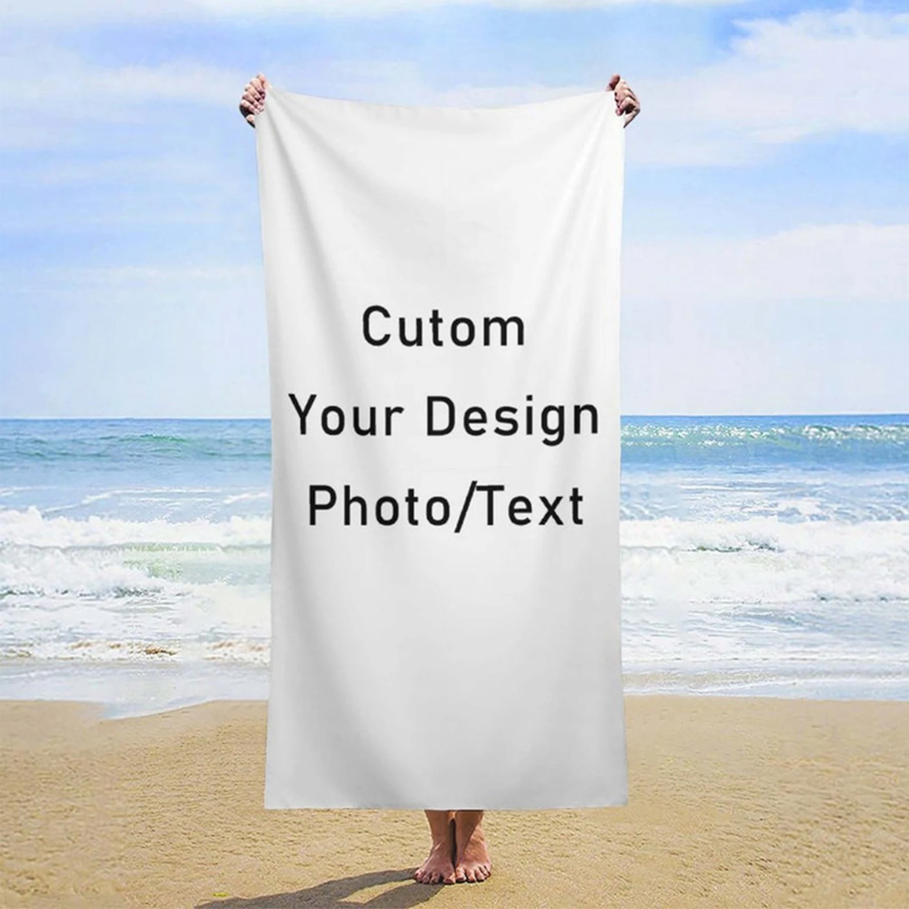 Personalized Beach Towel Customize Photo Funny Picture Microfiber Beach Towel Thin Absorbent for Beach Swimming Yoga Bath Sports