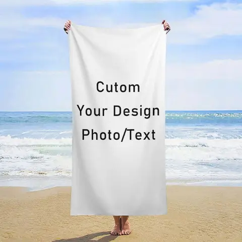 Personalized Beach Towel Customize Photo Funny Picture Microfiber Beach Towel Thin Absorbent for Beach Swimming Yoga Bath Sports