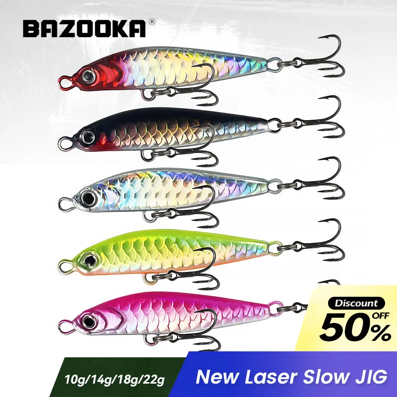 

Bazooka Slow Jig Fishing Lure Jigging VIB Metal Hard Sinking Artificial Bionics Bait Spoon Saltwater Boat Kevlar Tuna Bass Jig