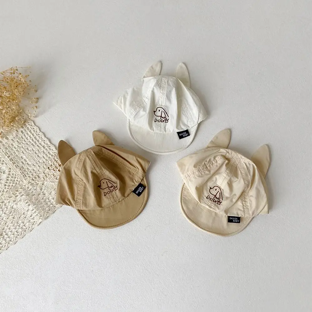 

Breathable Dog Ear Peaked Cap Quick Dry Korean Style Kids Sun Protection Hat Sunscreen Streetwear Cute Puppy Sunhat 6-24Month