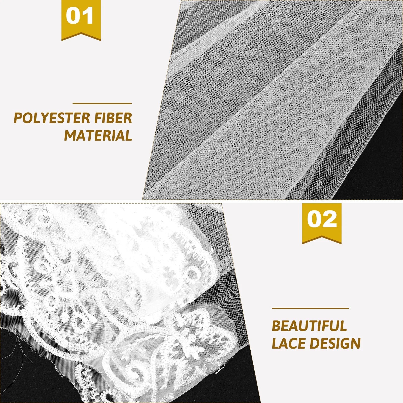 

Single Layer Wedding Veil Lace Edge Long Bridal Veil for Bride Wedding Dress Accessory Cathedral Veils for Brides