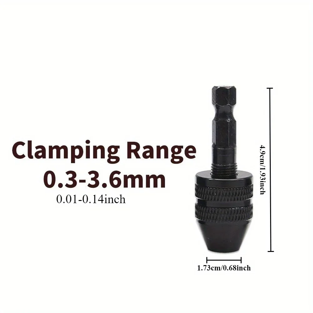 1/4‑Inch Hex Shank Drill Bit Keyless Drill Collet Chuck Conversion Tools Quick Change Conversion Chuck Adapter for ElectricDrill