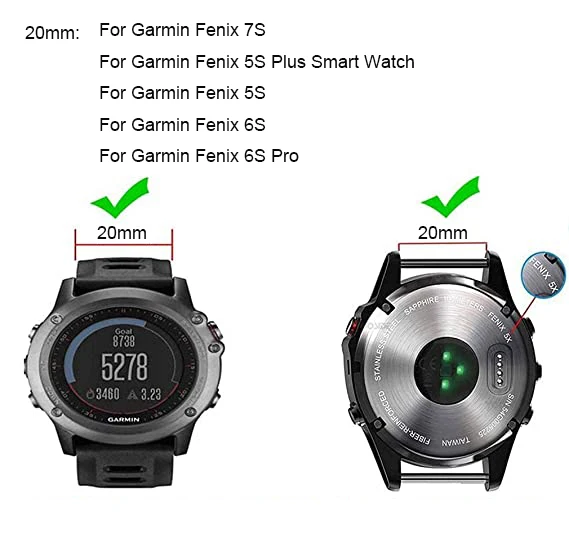 Cinturino in Nylon Quick Fit da 20mm per Garmin Fenix 7S Sports Solo Watch bracciale Correa per Garmin Fenix 6S Pro 5S Plus