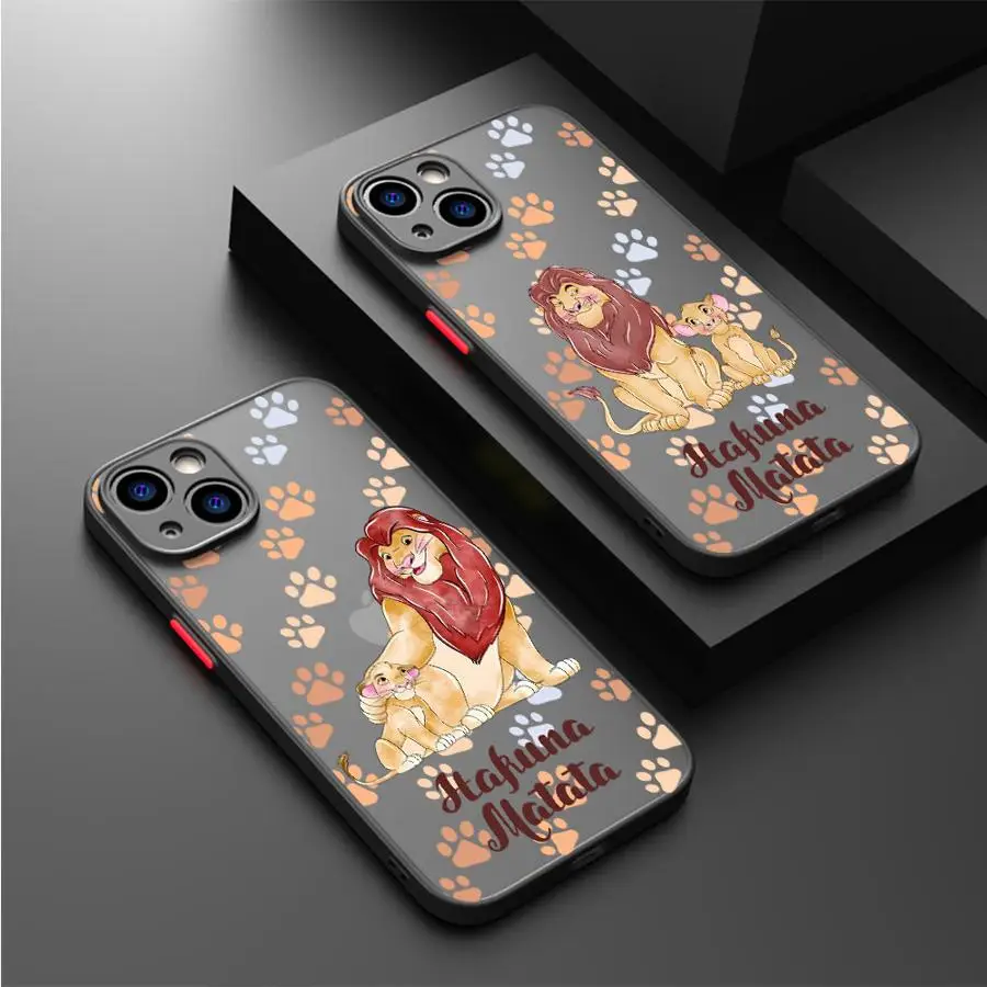 Disney Lion King Case For Apple iPhone 11 13 15 14 Pro Max 12 Mini 7 8 Plus XR X XS 6 6S SE Matte Funda Black Phone Cover Shell