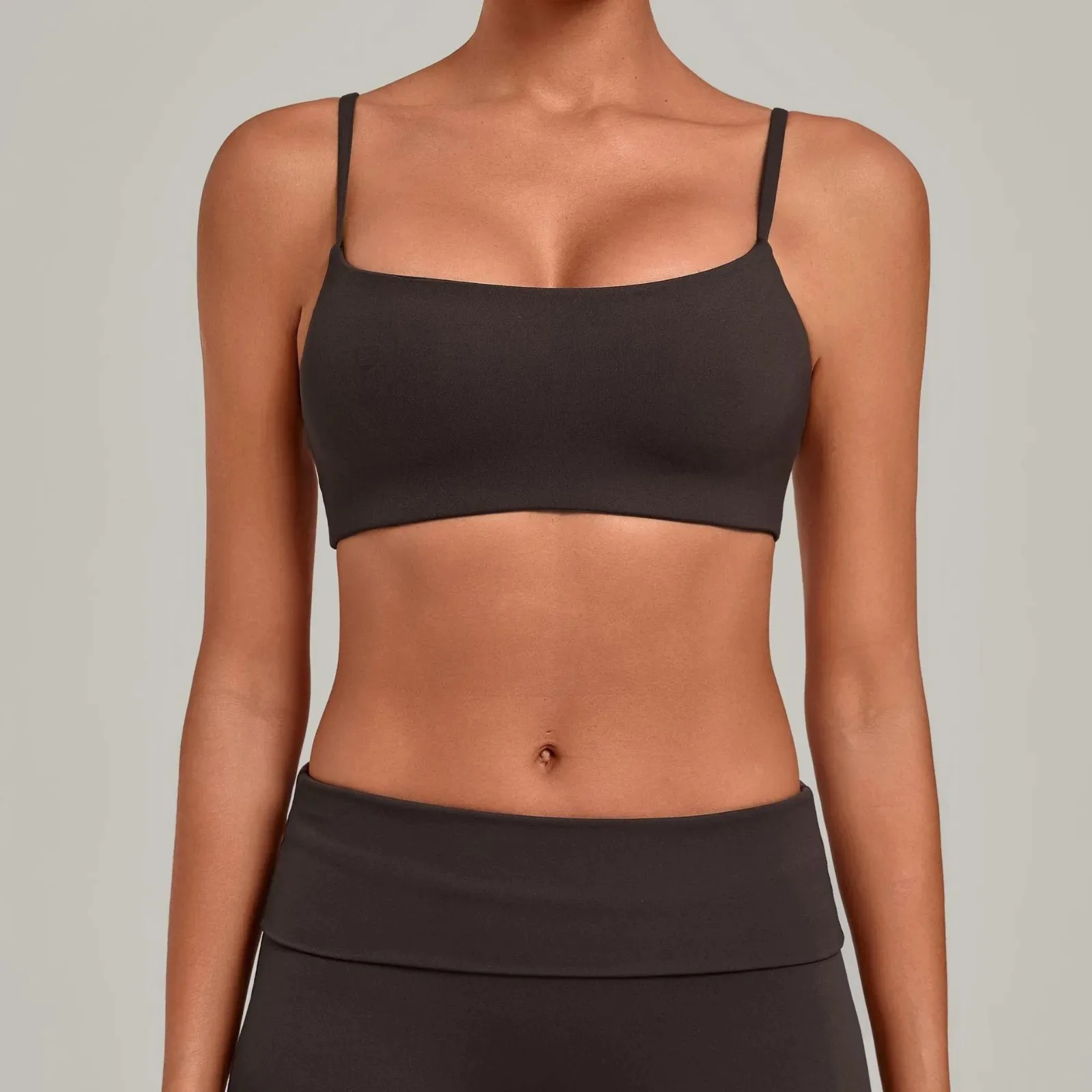 Versatile Casual Fashion Sports Bra Women Barely There Feel Fixed Double Straps Beautiful Back Gym Workout Run Fitness Yoga Bras