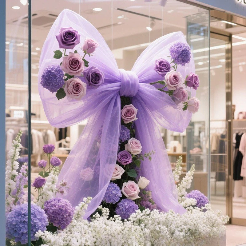 Large bow decoration ornament shopping mall beauty landscaping Internet celebrity shop window decoration atmosphere scene layout