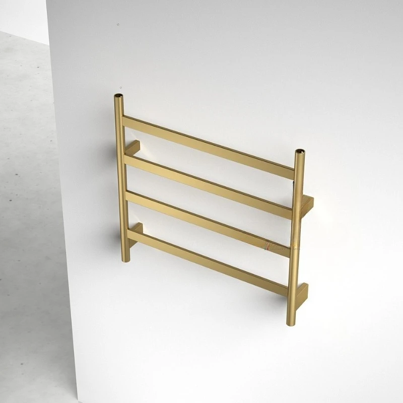 Gold Wall Mounted Electric Towel Rack Bathroom Radiator Brushed Stainless Steel Hotel Towel Rack
