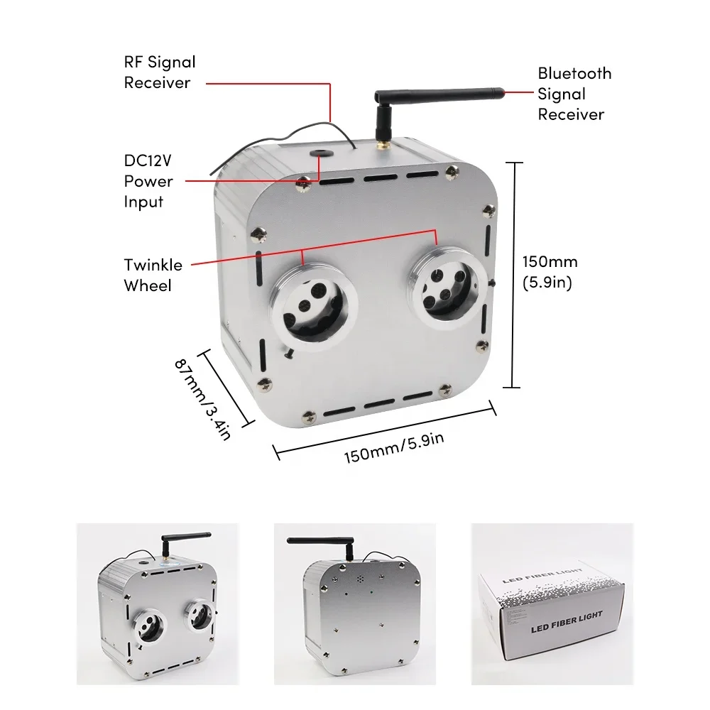 ZXY Music Control Starry Ceiling Roof Light Kit 32W Dual RGBW Ceiling Starlight Kit