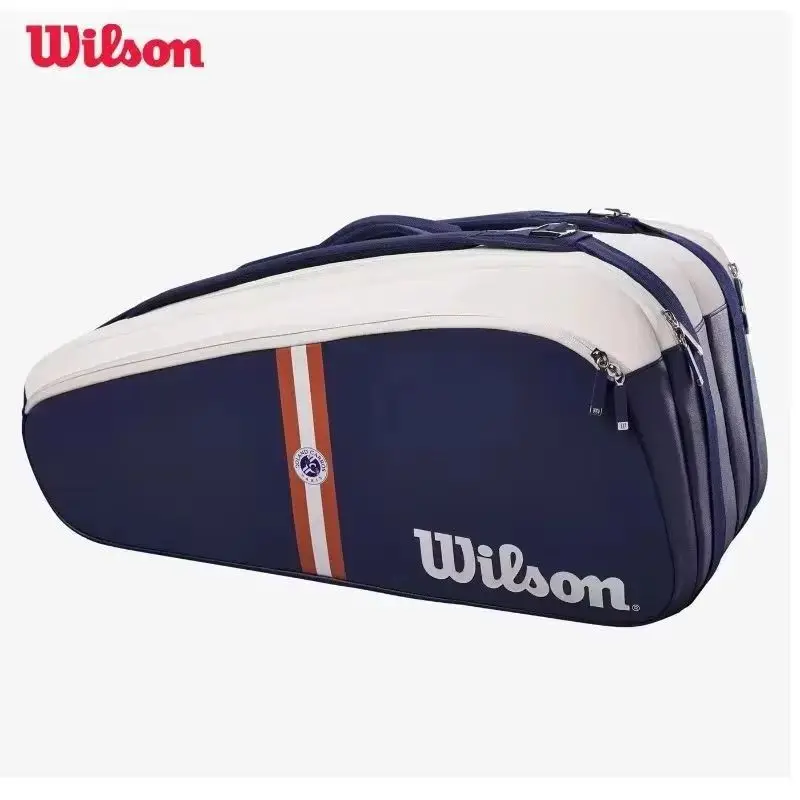 Wilson Roland Garros Tennis Bags 9-Pack French Open Super Tournament Large Capacity Tennis Racket Bag with Heat Insulation