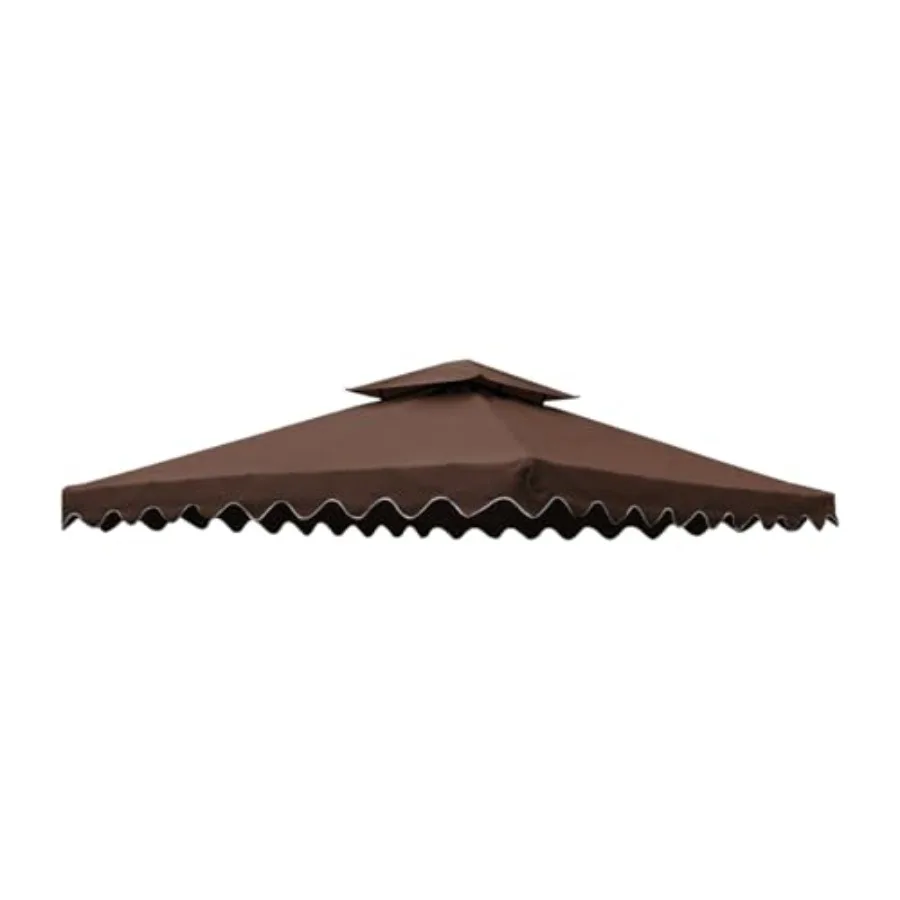 

Gazebo Canopy Top Replacement Cover 118x118 Inch 10x10 2 Tier with Wave Edge Water Resistant Polyester