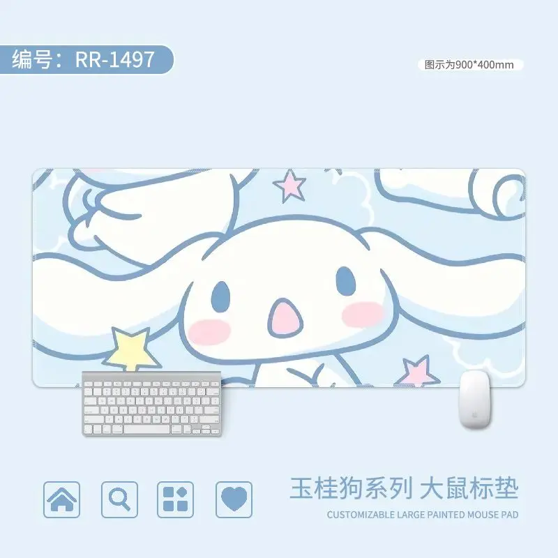 Pink Blue Cinnamoroll Cute Girl Mouse Pad Kawaii Large Gaming Mousepad Gamer Stitching Desk Mat XXL for PC Keyboard Mouse Carpet