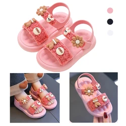 Sandali per bambini forma carina fondo morbido antiscivolo ragazze Casual Open-toe sandali da spiaggia piatti