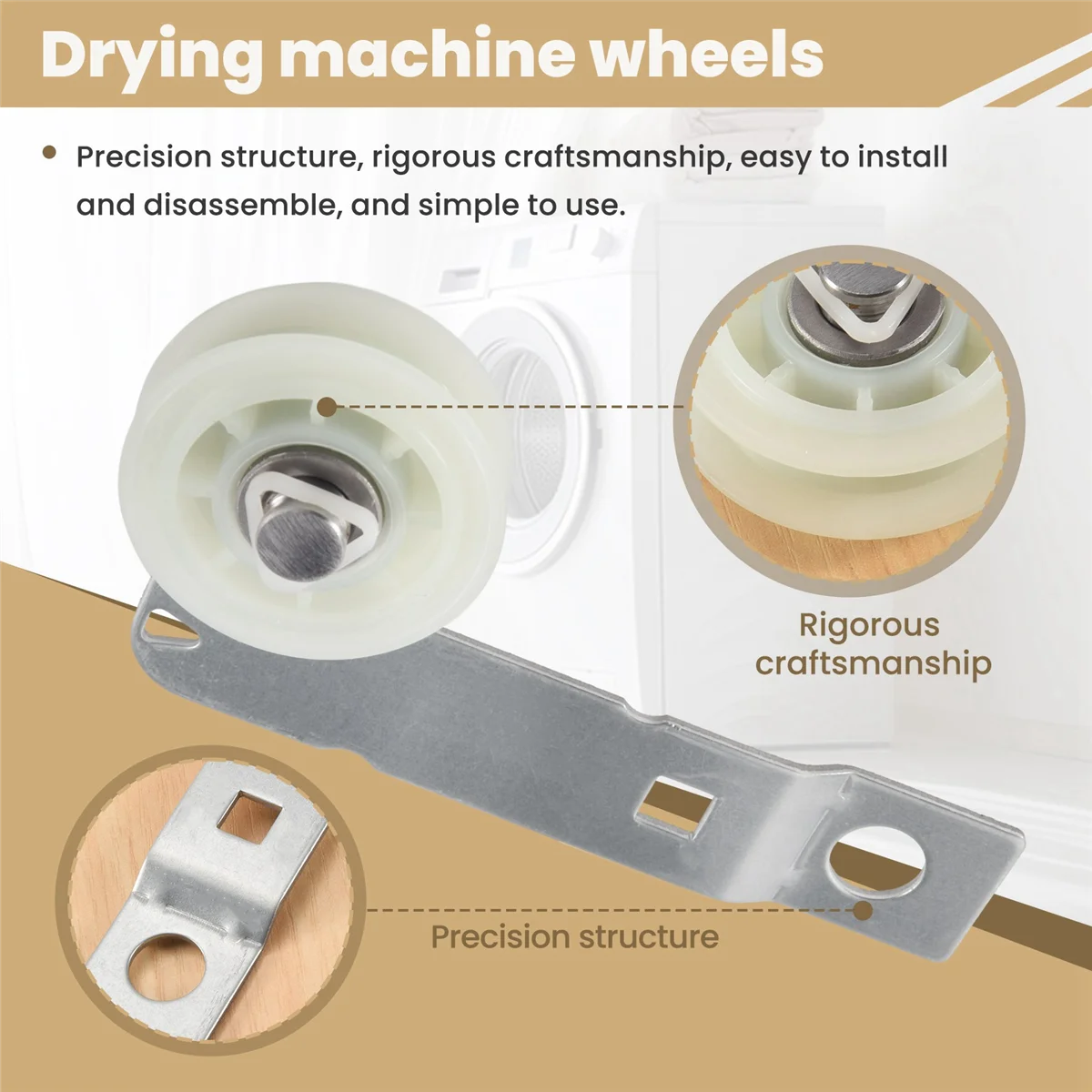 A02V-สําหรับ W 10837240   Dryer Idler Pulley พร้อมขายึด เปลี่ยนชิ้นส่วนสําหรับเครื่องอบผ้า Kenmore