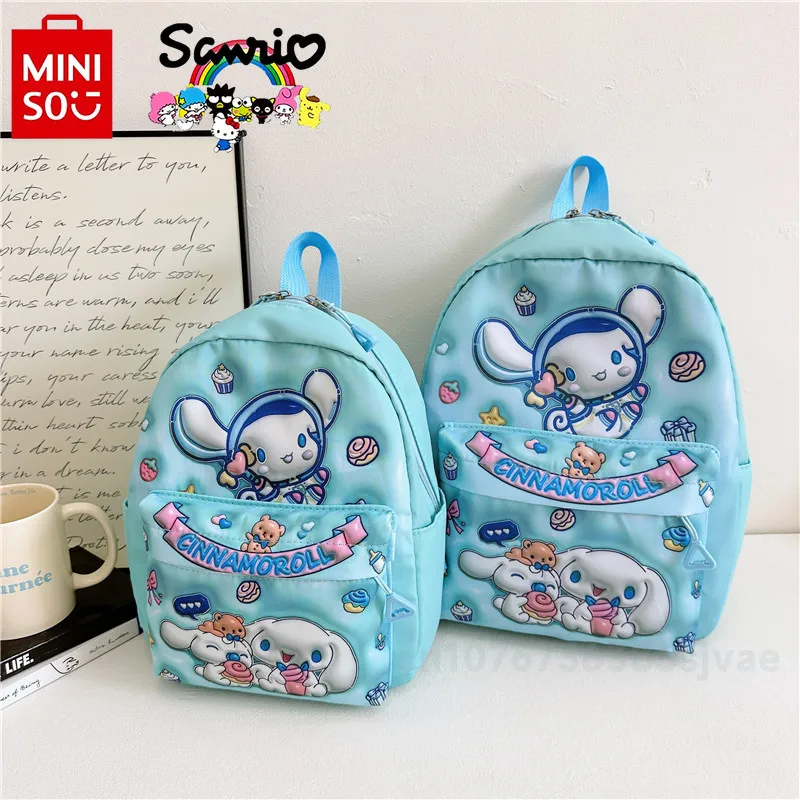 MINISO 2024 New Women's Backpack Fashionable High Quality Multi Functional Children's Backpack Cartoon Leisure Student Backpack