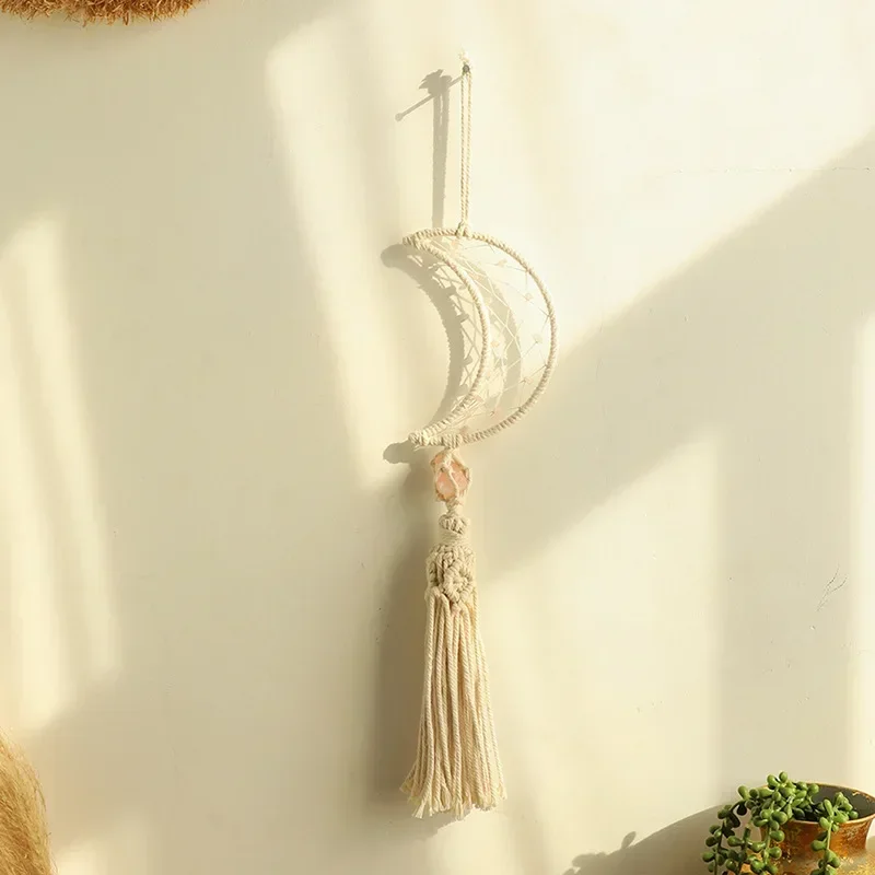 

Tassel new bohemian pure hand-woven pendant, simple bed and breakfast living room decoration moon tapestry