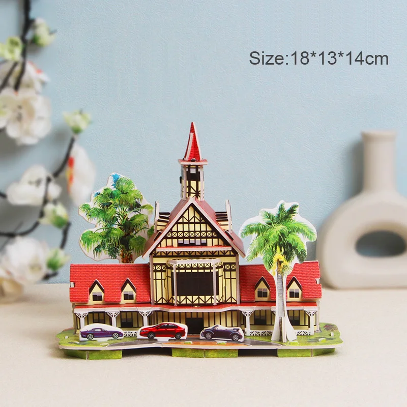 Rompecabezas 3D Casa Villa – Puzzle infantil de cartón para niños - imagen 3