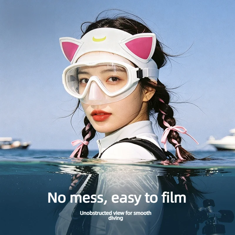 Cute Cartoon Cat Diving Headband Neoprene High Elastic Swimming Hair Band For Surfing Rafting Water Sports