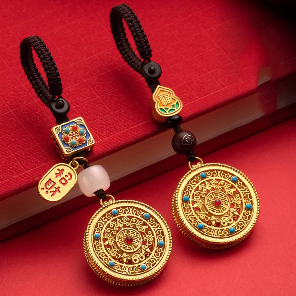 2Pcs Elegant Traditional Blessing Key Pendant for Car Keys Handbag Purse Tote Backpack Lucky Prosperity Hanging Decoration