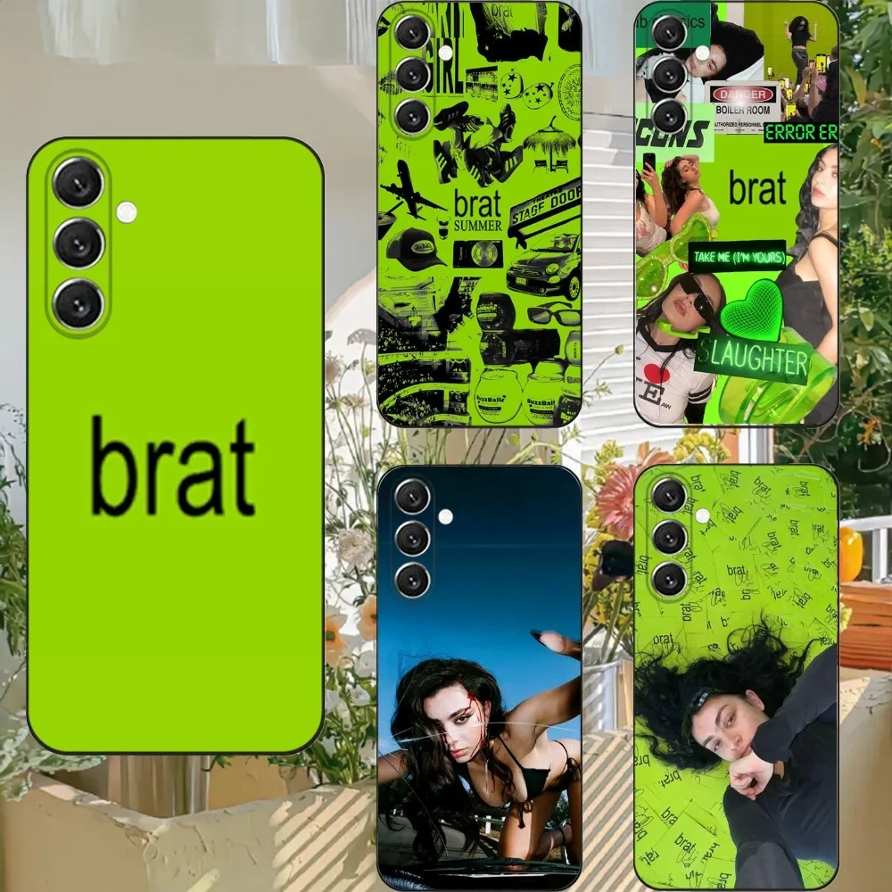 Singer C-Charli XCX BRAT Phone Case For Samsung S21,S22 Ultra,S20,S30 plus,S22 plus,S23,S30 ultra 5G Silicone Cover