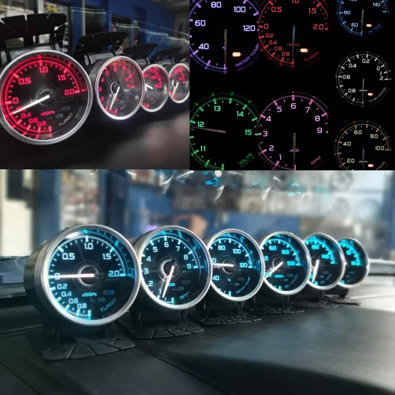 ⭐Need Controlle⭐Def* Advance A1 Gauge 2.5 Inch  60mm 7 Colors Water Temp Oil Temp Turbo Boost Oil Pressure  Vacuum Gauge