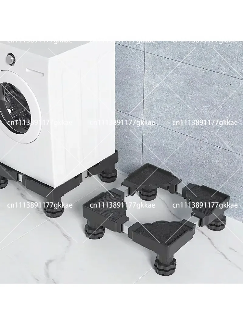Adjustable Mobile Trolley Stand for Refrigerator Washing Machine Storage Rack with Universal Wheels Moisture-Proof Elevator
