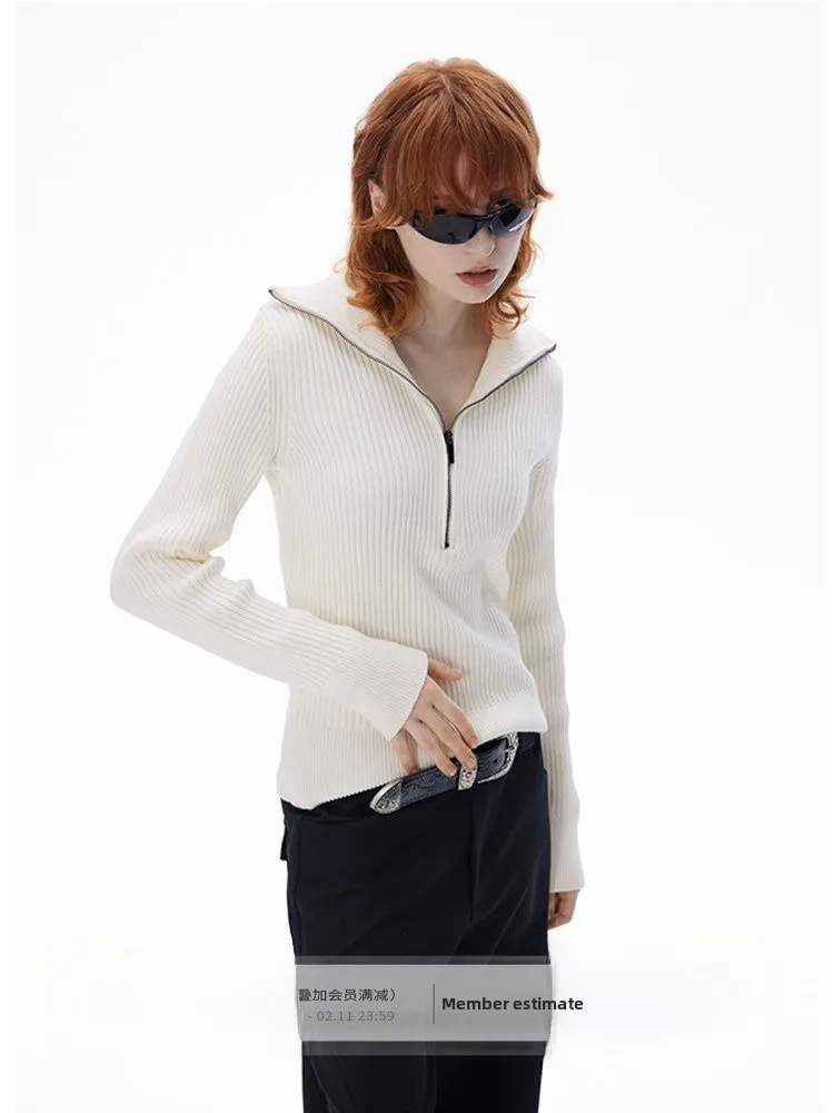 

Thiened High Collar Knitted Sweater Women's Slim Fit Winter Faionable Cotton Blend Long Sve Crew Ne Top