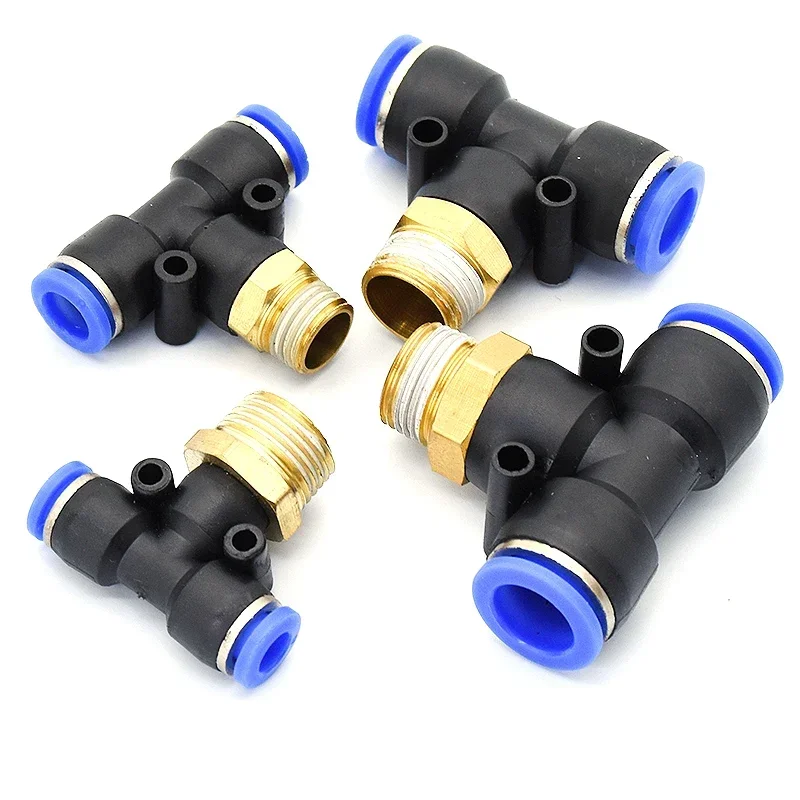 1Pcs Pneumatic Fitting PB type4mm 6mm 8mm 10mm OD Hose Tube Gas Flow Adjust Valve Connector 1/8