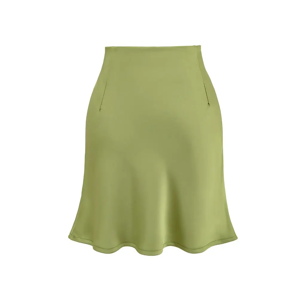 

American Hot Girl Satin Skirt for Women Low-Waist A-Line Fishtail Slimming Hip-Covering Short Skirt for Summer Sexy Look