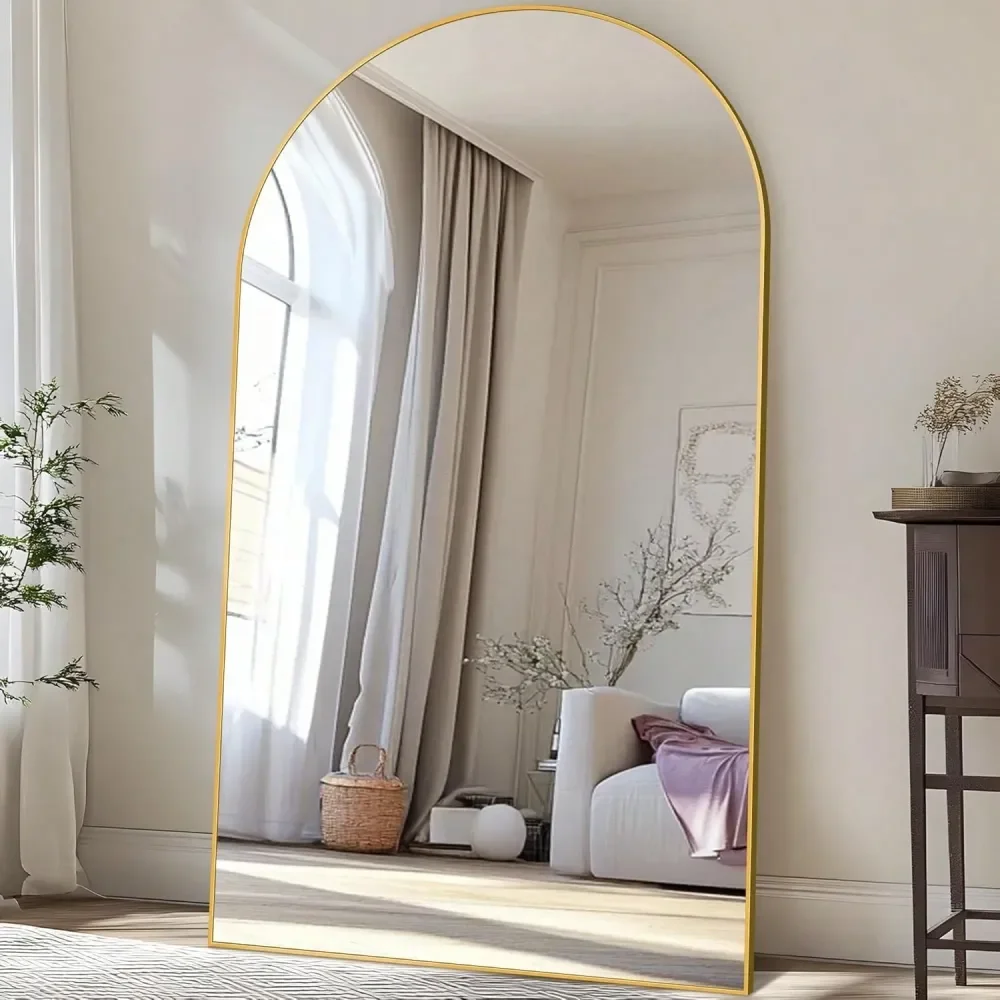 

Full Length Mirror Arched Floor Mirror Freestanding Full Body Oversized Floor Free Standing Leaning Hanging Mounted Aluminum Al