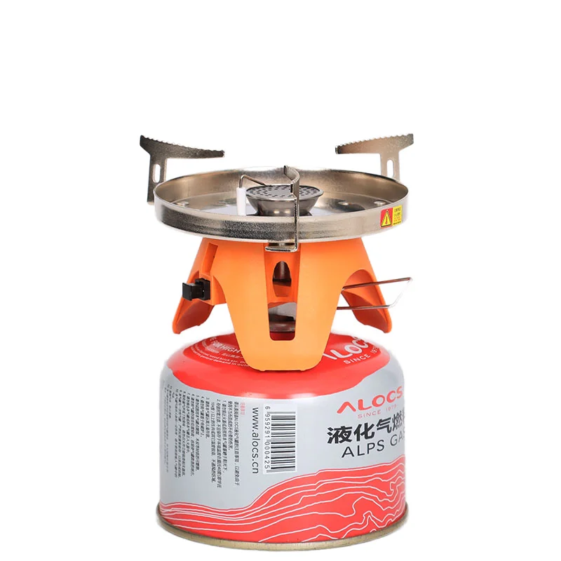 موقد تخييم معدني محمول للسفر والتخييم في الهواء الطلق، موقد يدوي من الفولاذ المقاوم للصدأ والألومنيوم مع خيارات وقود البيوتان والبروبان