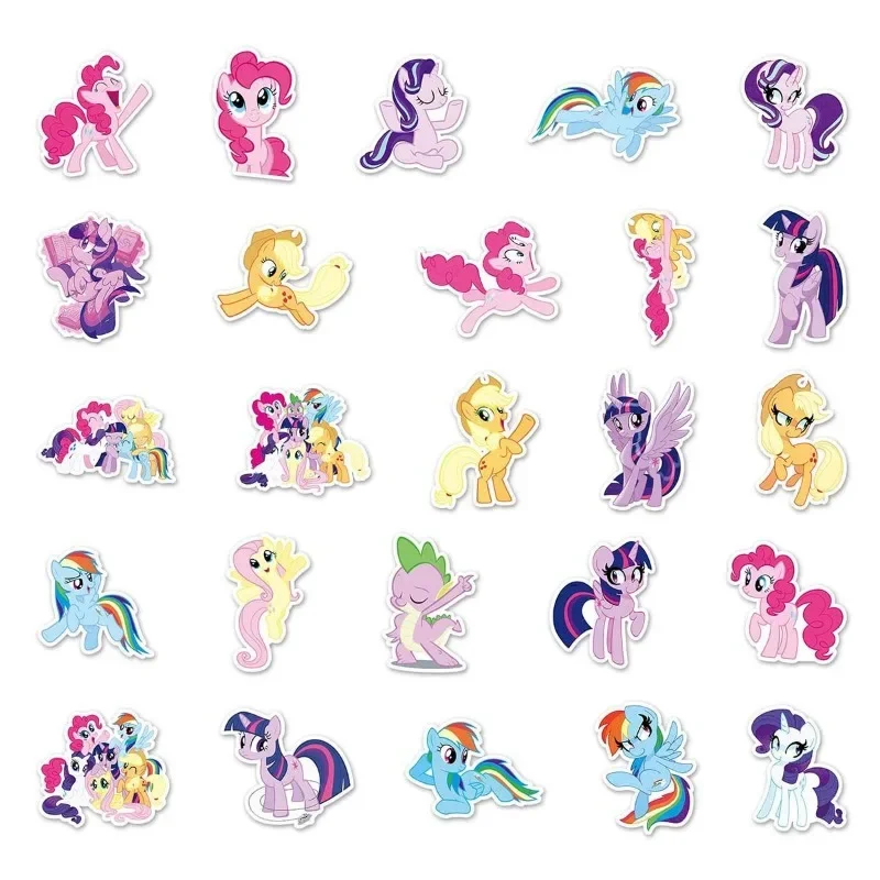 My Little Pony Cute Kawaii Sticker Animation appljack Fluttershy Pinkie Pie Creative custodia da viaggio impermeabile decorazione per Laptop