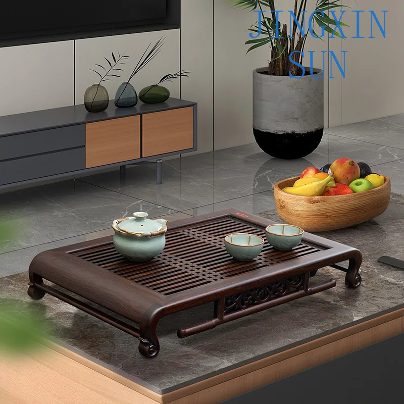 Tea set, tea tray, living room, household high-end solid wood small tea table, mahogany Kung Fu tray set water storage