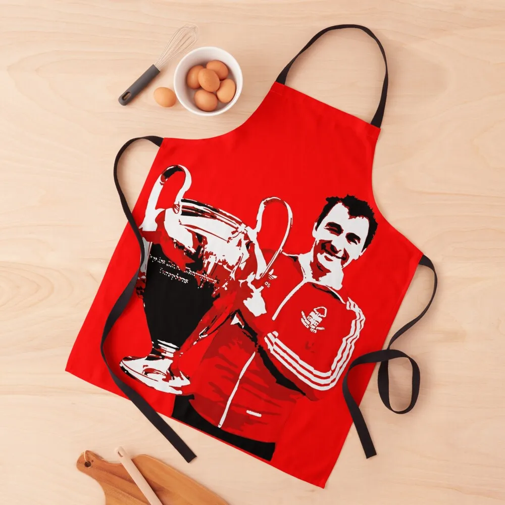 

BRIAN CLOUGH. 1979 EUROPEAN CHAMPIONS. ON RED. Apron kitchen clothes Custom For Men Apron