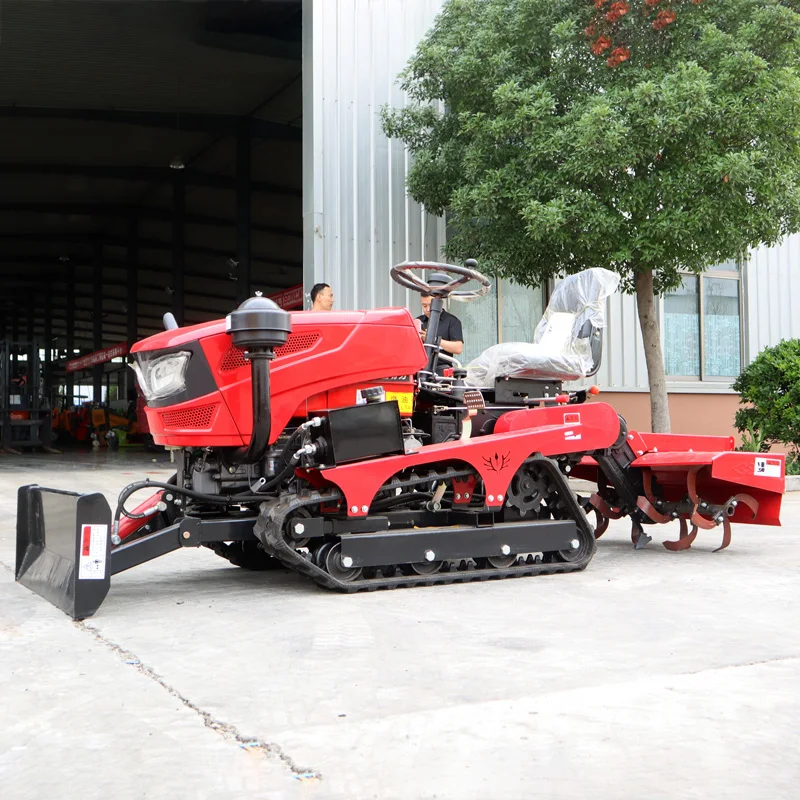 Popular Mini Rotary Tiller 25hp Hand Diesel Engine Amphibious Crawler Rotary Tiller Garden Farm Rotary Tiller With Plough