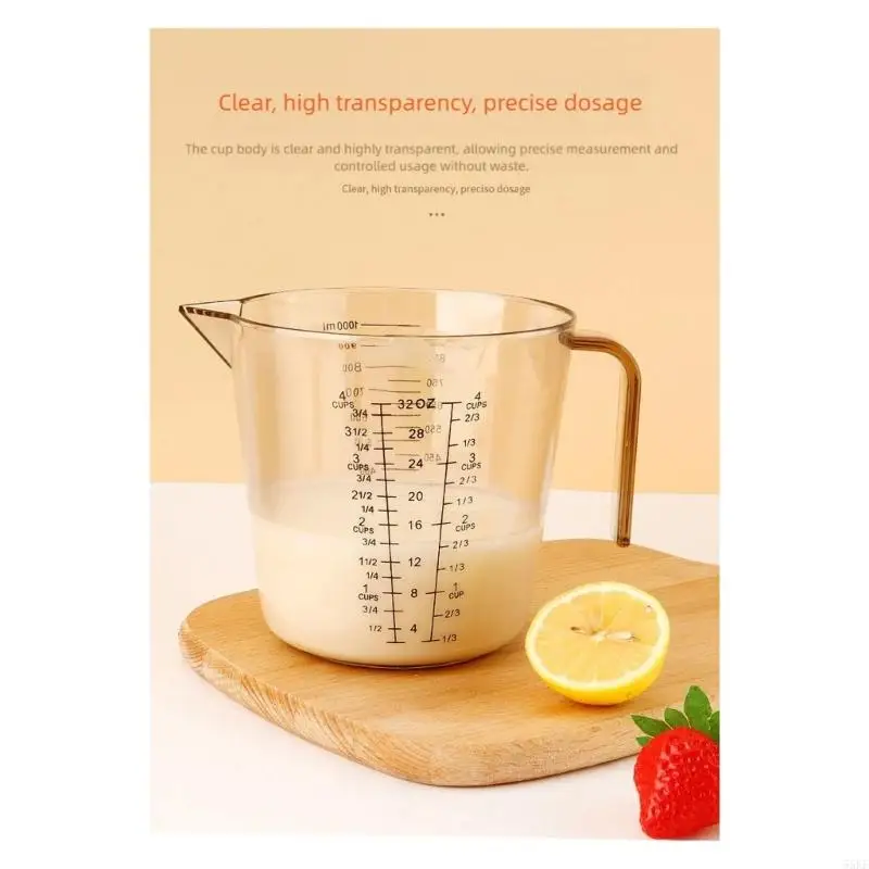 Cook Grade Measuring Vessel Heat Resistant Plastic Nonslip Handle Baking Accessory 55KF