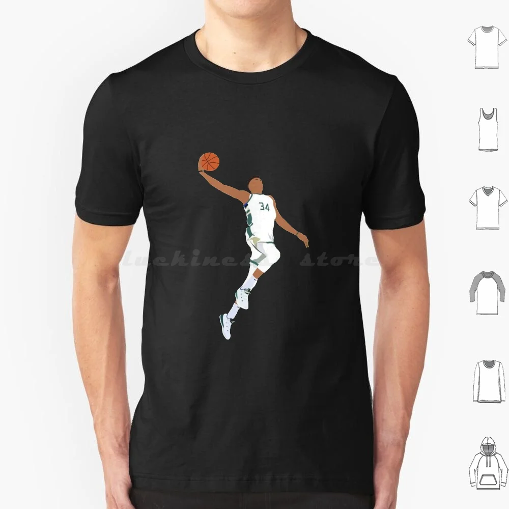 Jump Deer 34 T Shirt 6xl Cotton Cool Tee Freak Ball Legend Popular Player Greek Freak Antetokounmpo Antetokounmpo Illustration