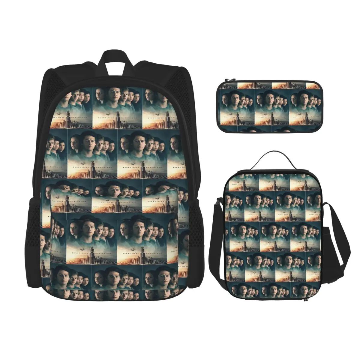 

Maze Runner The Death Cure Backpacks Boys Girls Bookbag Children School Bags Kids Rucksack Lunch Bag Pen Bag Three-Piece Set