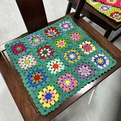 DIY Handmade Crochet Seat Cushion Tablecloths Square Pet House Mats Home Decor Coaster Mat Pad 40X40cm