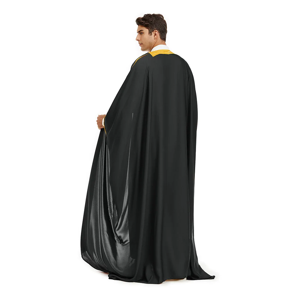 이슬람 새틴 자수 무슬림 학사복 졸업 연설복 아랍 보수적 커버링 로브 망토 예복