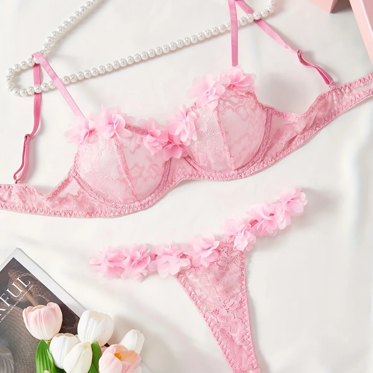 Female erotic lingerie set lace three-point sexy underwear temptation thong ladies lagre size bra birefs sets