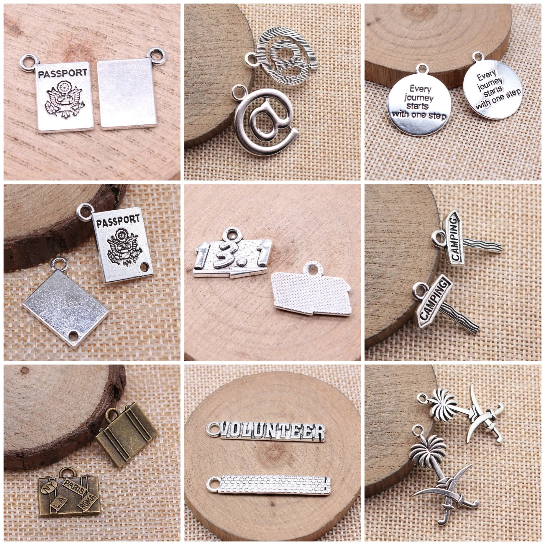 Vintage Study Travel Scenery Themed Charms Pendant DIY Craft Parts Charms For Jewelry Making Bracelet Necklace DIY Craft Bulk