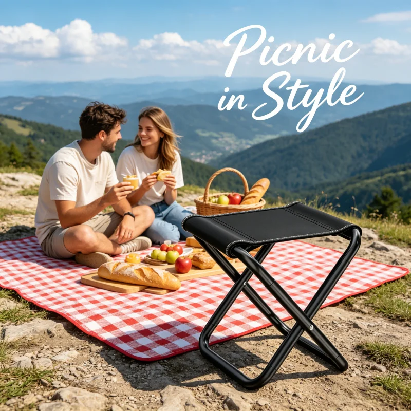 Premium foldable stool for overseas travel and outdoor leisure, slip-resistant, supports up to 120 kg easy to store