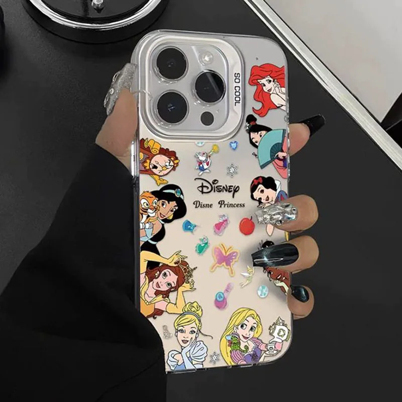 Disney Princess Witch Plating Case for Xiaomi Redmi Note 13 12 11 Pro Plus 4G 5G 12S 11S 10S 10 9 9S 8 12C 13C A3 Matte Cover